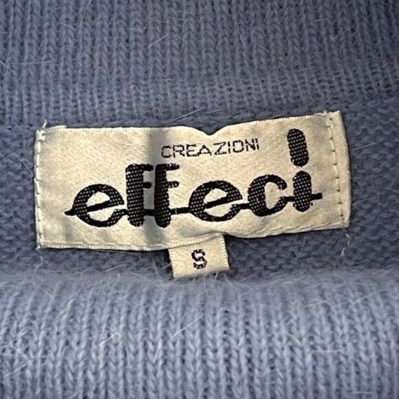 EFFECI Creazioni Angora & wool Oversized high turtle neck blue Sweater Small - Picture 6 of 9
